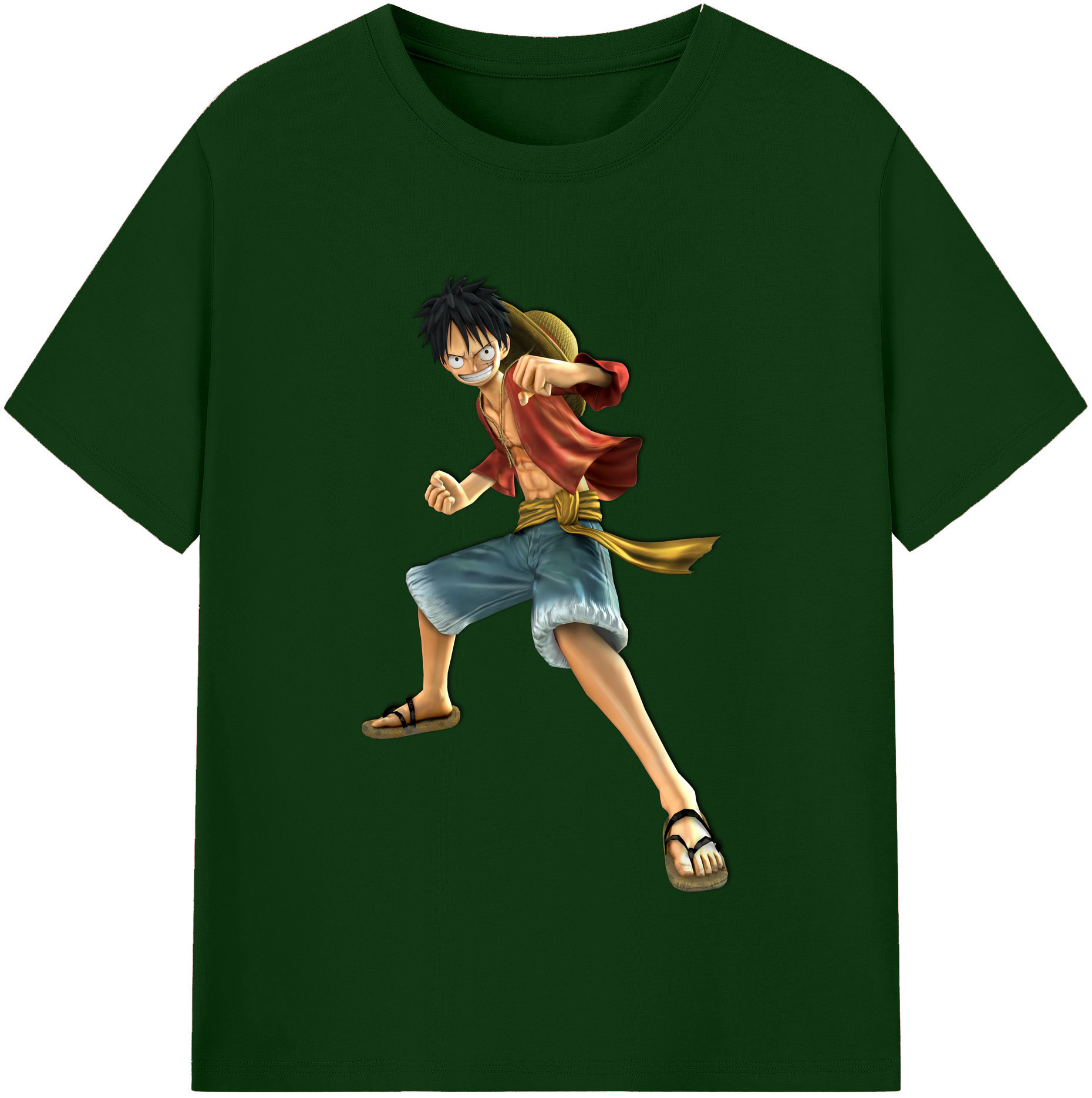 ワンピース モンキー・D・ルフィ ONE PIECE Monkey D. Luffy 綿100％半袖Tシャツ（フロントプリント）